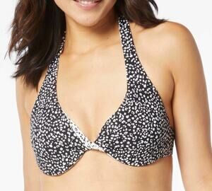Coco Reef Island Cheetah Verso Twist Reversible UW Bikini Top 36D 38D NWT